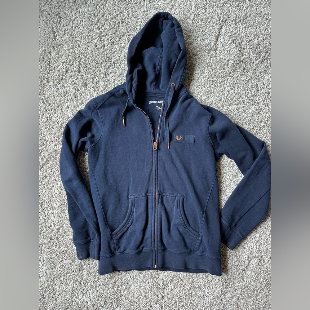 True Religion Dark Blue Zip-Up Hoodie